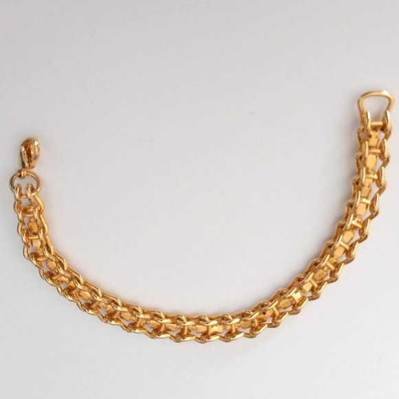 Gold link bracelet with cz's - Picture 4 of 4